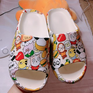 DÉP BÁNH MÌ HOẠ TIẾT GẤU XINH CUTE  KIỂU MỚI- chất liệu tốt , mang êm chân và nâng chiều cao, đế chống trơn siêu sịn