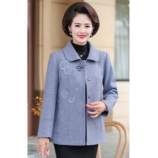 Áo dạ trung niên thêu hoa cao cấp