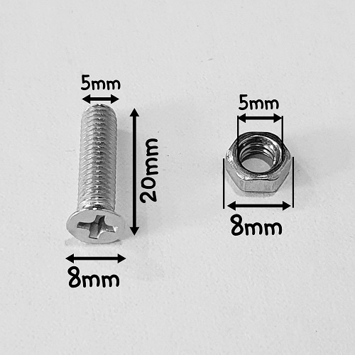 Set 10 Bộ Ốc Vít Inox 304 Bake Đầu Bằng Thân Bulong Kèm Bulong Inox 304 Kích Thước M5 x 20mm