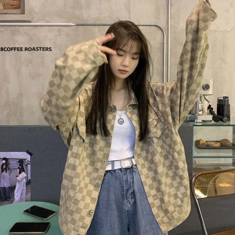 Áo Khoác Dáng Rộng Thiết Kế Mới Thời Trang Mùa Thu Đông Theo Phong Cách Retro