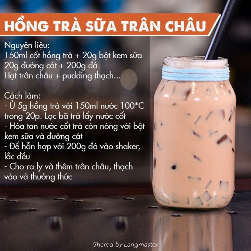 Combo Trà Sữa Đài Loan ( Trân Châu Đen Đài Loan + Trà + Bột Sữa HM38 + Đường Đen)