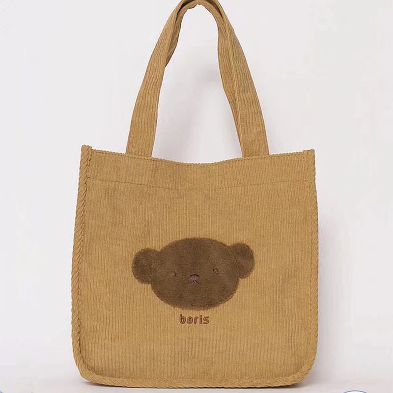 Túi Xách Vải Nhung Kẻ Miffy Phong Cách Thời Trang Nhật Bản