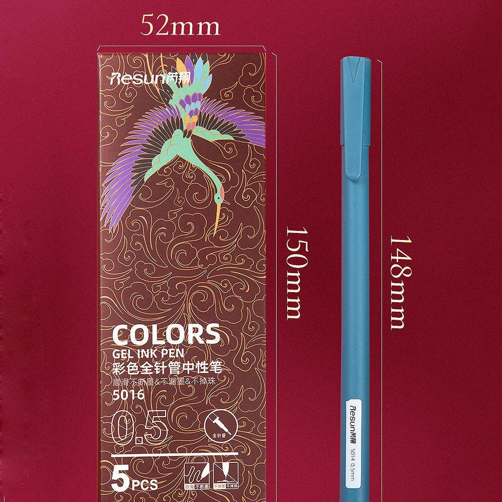 Hộp 5 Bút Mực Gel Kiểu Dáng Retro