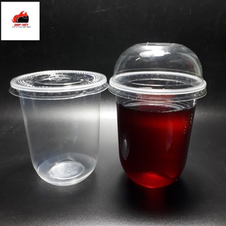 Cốc nhựa bầu 500ml (50 cốc)-Ly nhựa chữ U500ml có thể dập màng làm nắp.