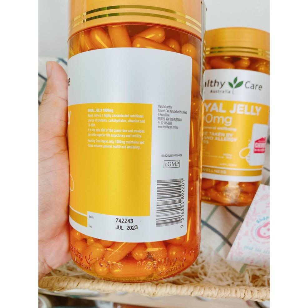 [Có Tem Chemist] Sữa Ong Chúa Healthy Care Royal Jelly 1000MG 365 viên - Xuất xứ Úc