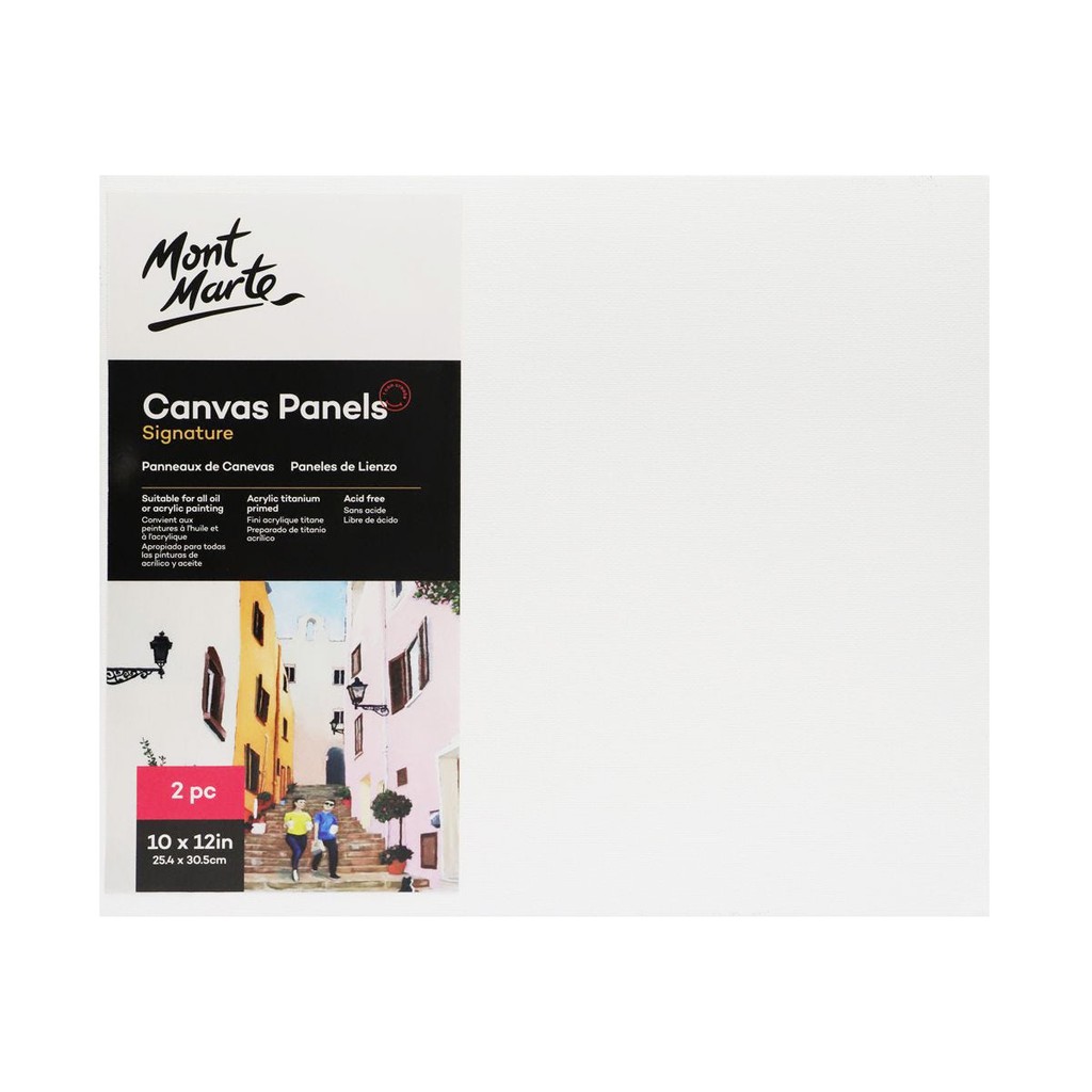 Bộ 2 Tấm Canvas Panels 25.4x30.5cm Mont Marte - CMPL2530 - Canvas Vẽ Tranh, Toan Vẽ Tranh