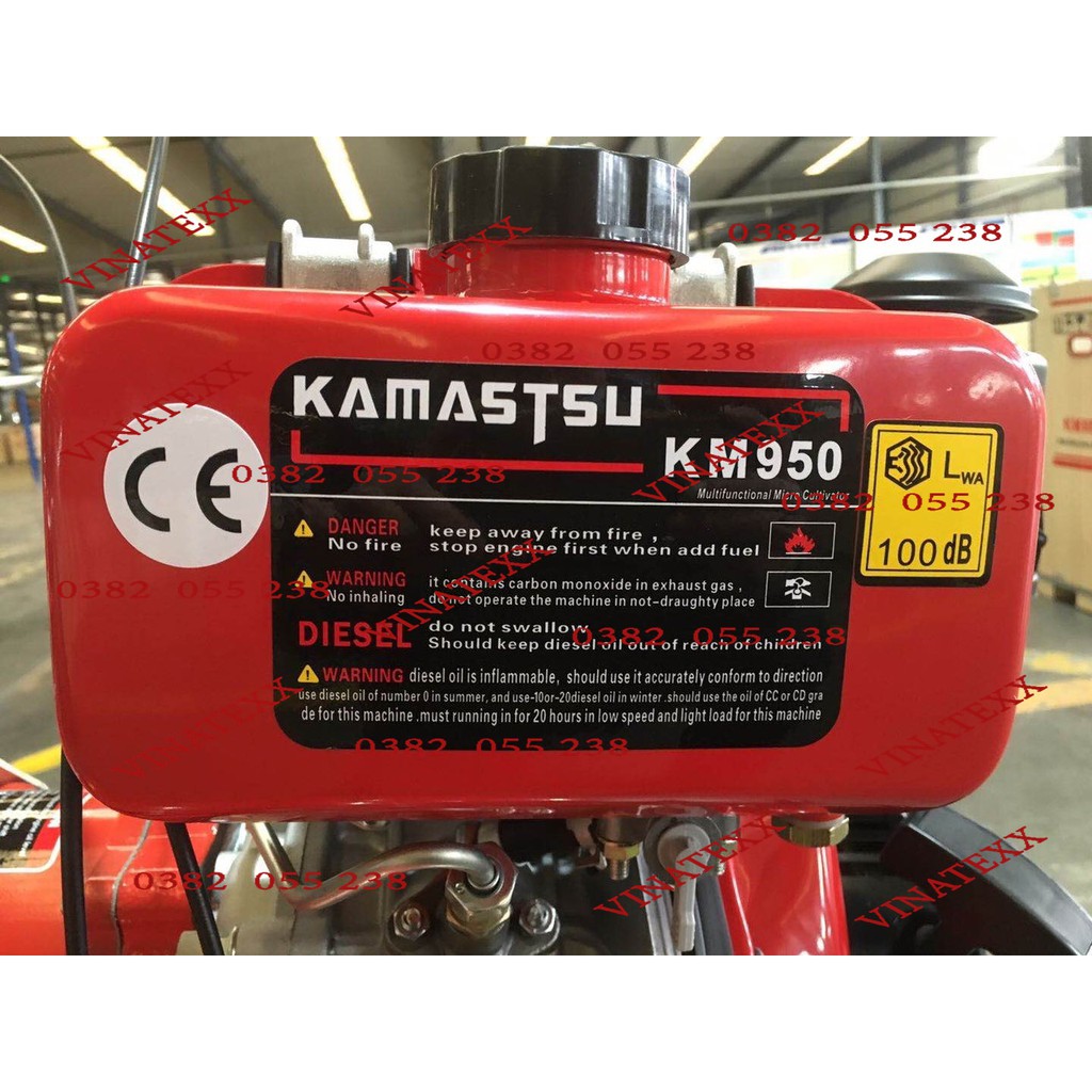 Máy Xới Đất Chạy Dầu Mini Siêu Khỏe, Máy Cày Bừa Ruộng Thụt Mini - KAMASTSU KM950