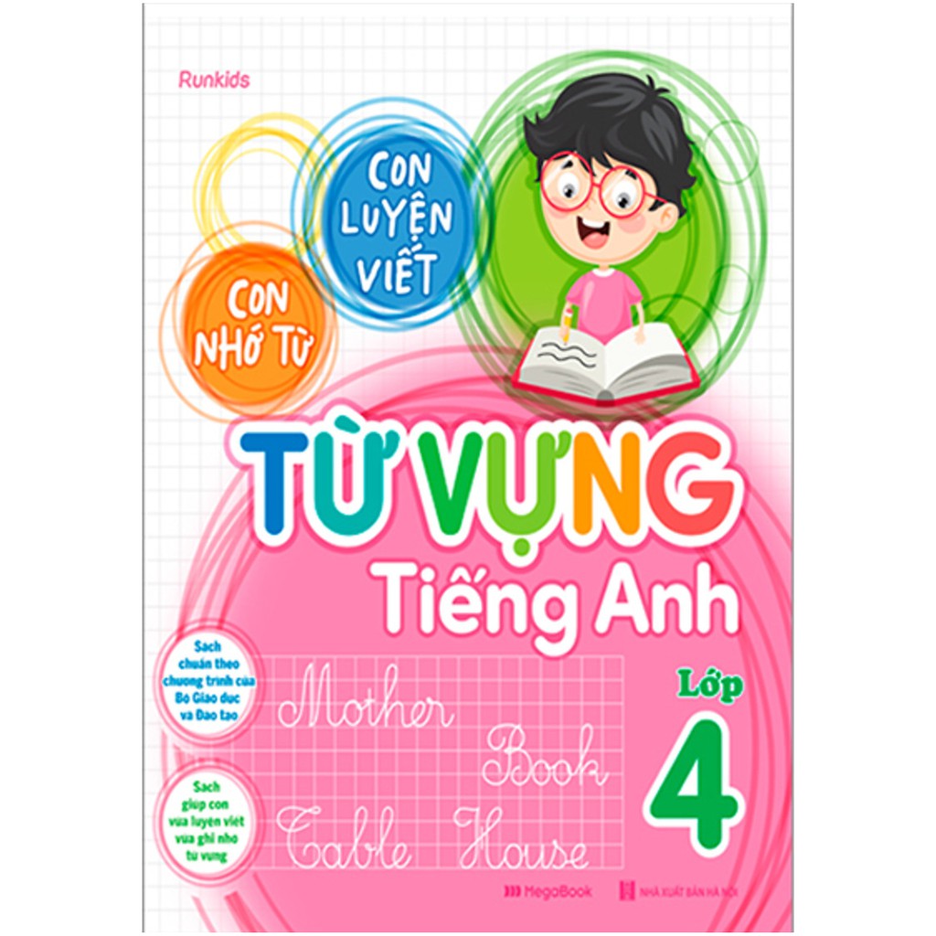 Sách - Con Luyện Viết - Con Nhớ Từ - Từ Vựng Tiếng Anh Lớp 4