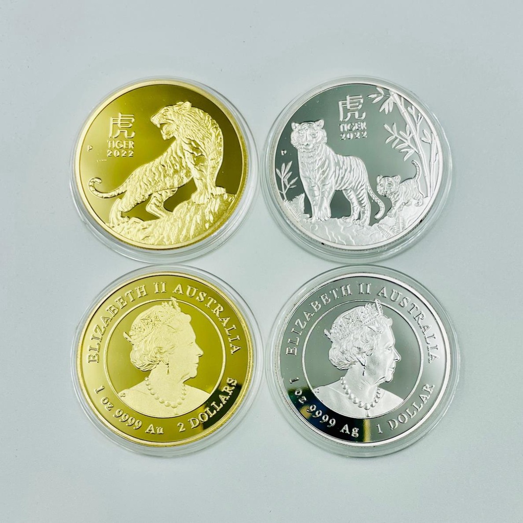 [QUÀ TẾT 2023] Tiền Xu Con Mèo mạ Vàng, mạ Bạc ÚC - Xu Con Mèo