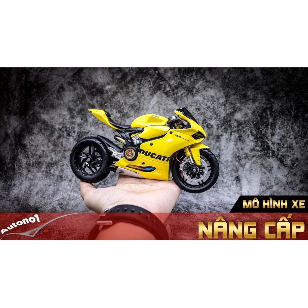 MÔ HÌNH XE DUCATI 1199 YELLOW ĐỘ NỒI KHÔ AUTONO1 D134