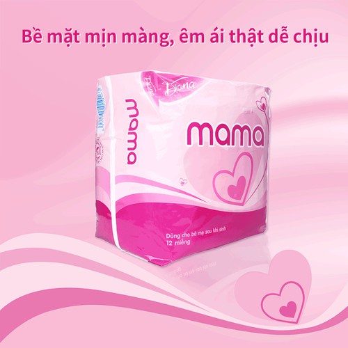 Bỉm Diana Mama cho mẹ sau sinh gói 12 miếng không cánh