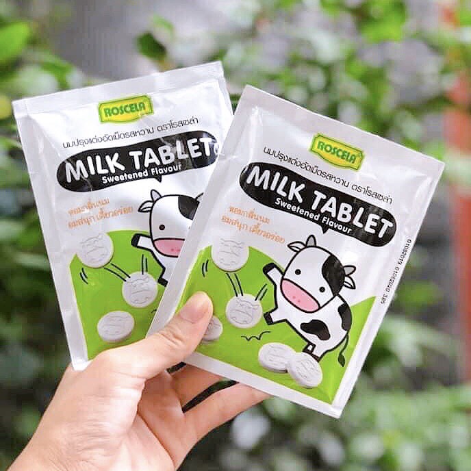 Kẹo Bò Sữa Milk & Malt Tablet Roscela Thái Lan Gói 20g