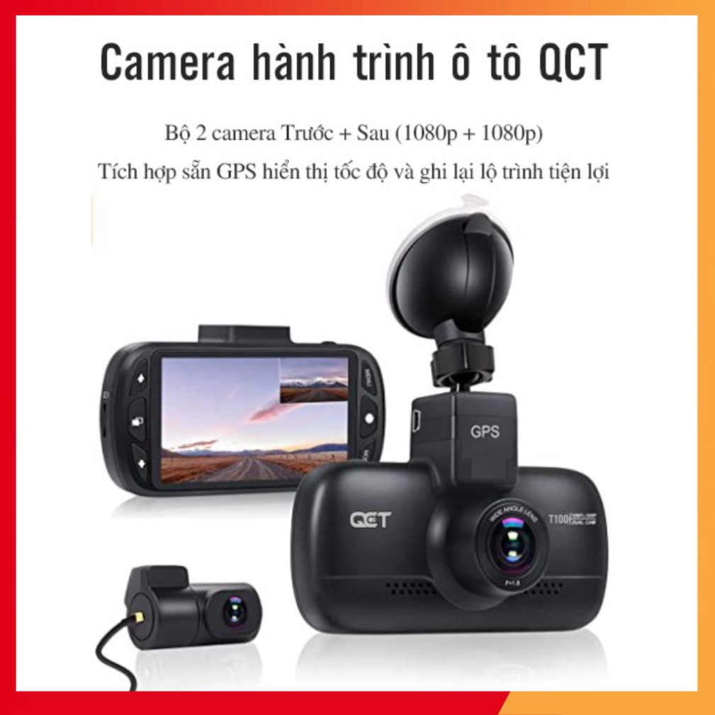 Camera hành trình ô tô trước và sau QCT có hiển thị tốc độ, kèm GPS, Bản Quốc Tế | BigBuy360 - bigbuy360.vn