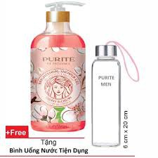 Sữa tắm Purité Chiết xuất hoa anh đào 850ml tặng binh uống nươc purite