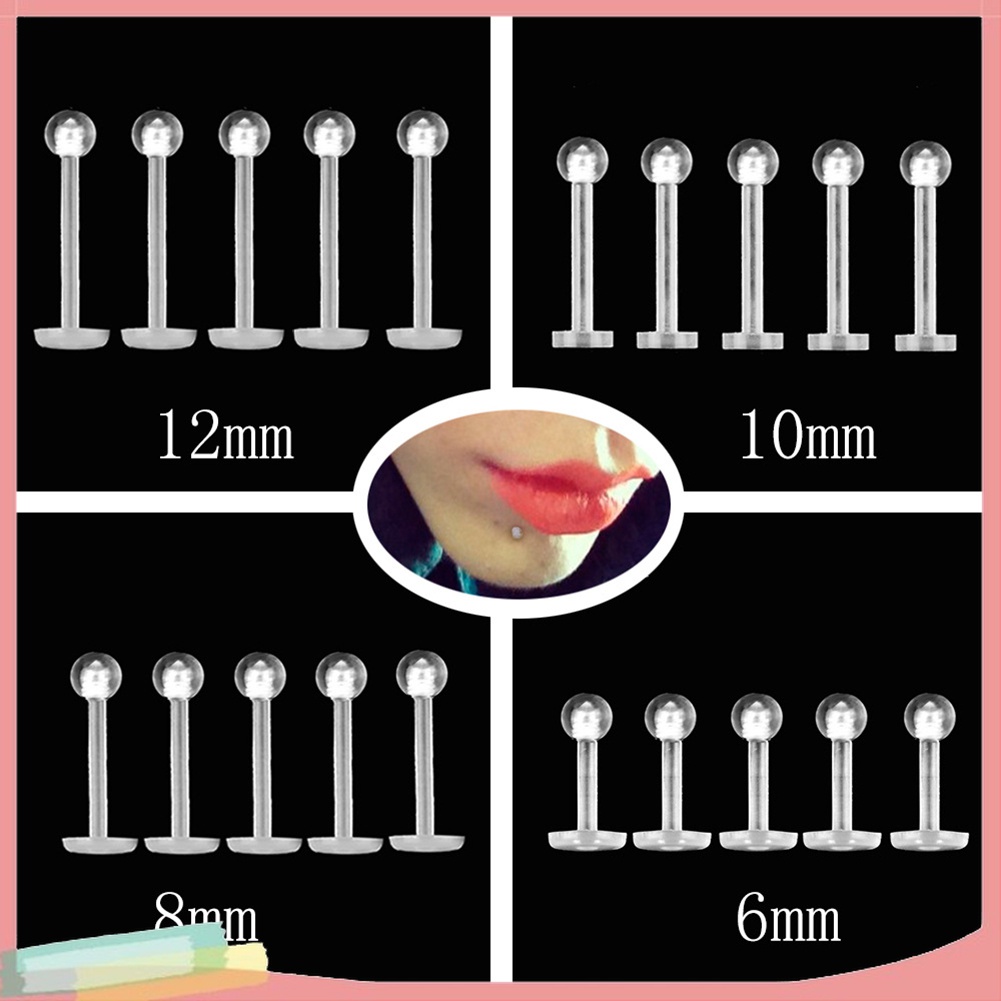 Set 5 Khuyên Mũi / Môi / Tai / Cơ Thể Bằng Thép Không Gỉ Cá Tính Dành Cho Cả Nam Và Nữ