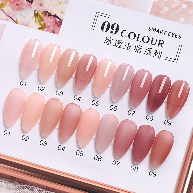 Sơn Móng Tay Gel Thạch Elano Ice-Penetrating Jade Fat Nail Polish Set 2022 New Color Nail Glue Nail Shop Chuyên Dụng Kodan Phototherapy Glue Okase
