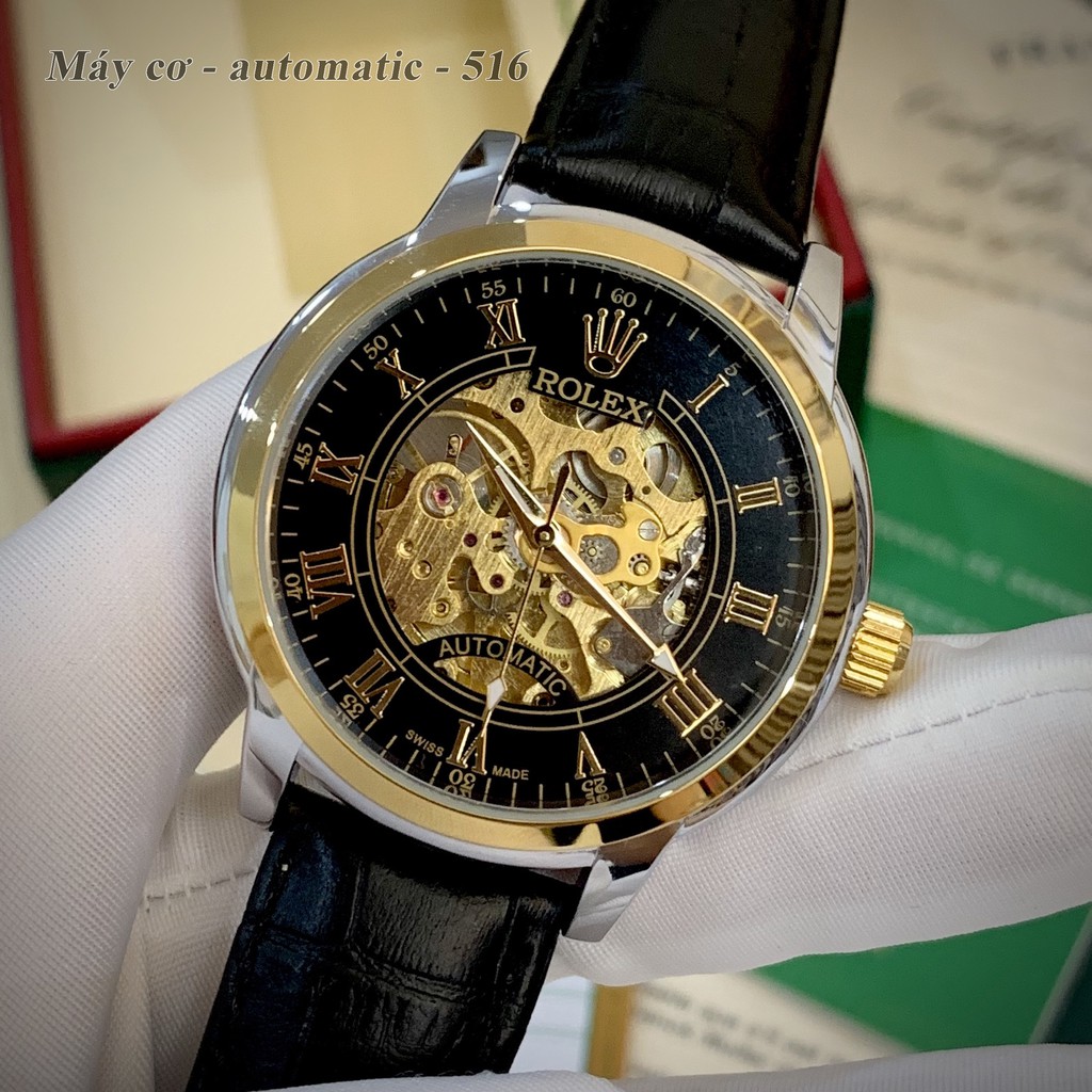 [Máy cơ] Đồng hồ nam Rolex máy cơ automatic - bản classic fullbox chống nước DH516 - shop228