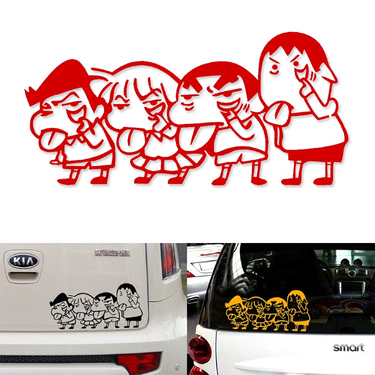 Miếng Dán Phản Quang Chống Thấm Nước D1-075a In Hình Cậu Bé Bút Chì Shin-Chan Ngộ Nghĩnh Trang Trí Kính Sau Xe Hơi