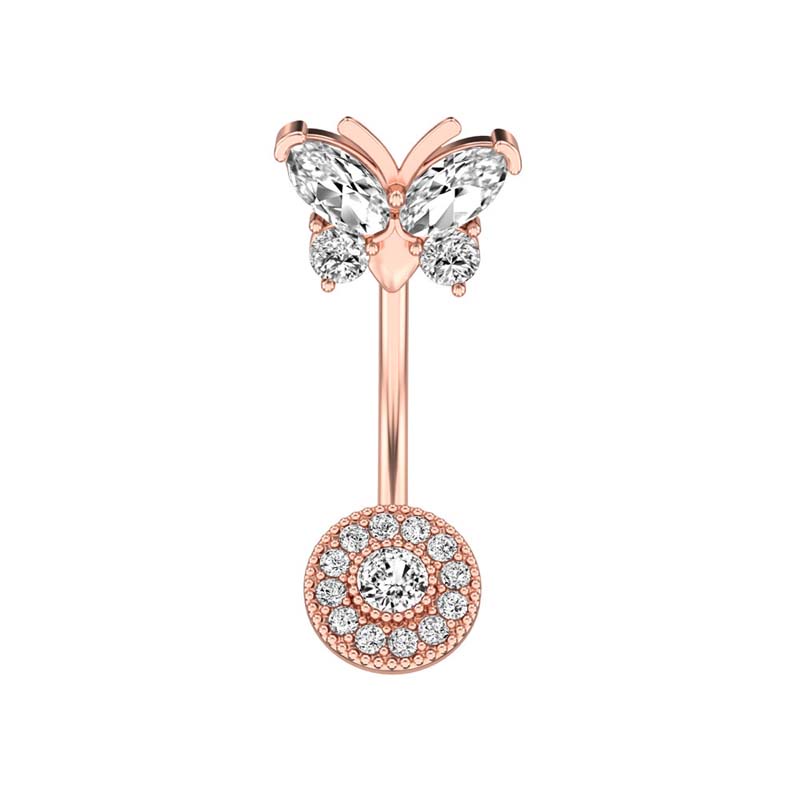 1 Khuyên Rốn Hình Bướm 14Gauge