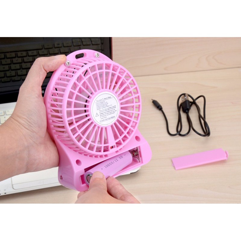 Quạt điều hòa Quạt mini fan xài pin sạc tích điện có đèn ST2S190