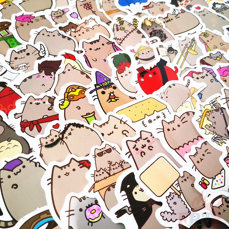 100Pcs/Set ❉ I Am Pusheen The Cat Series A Giấy và decal dán tường ❉Pusheen DIY Mixed Laptop Decals Doodle Stickers