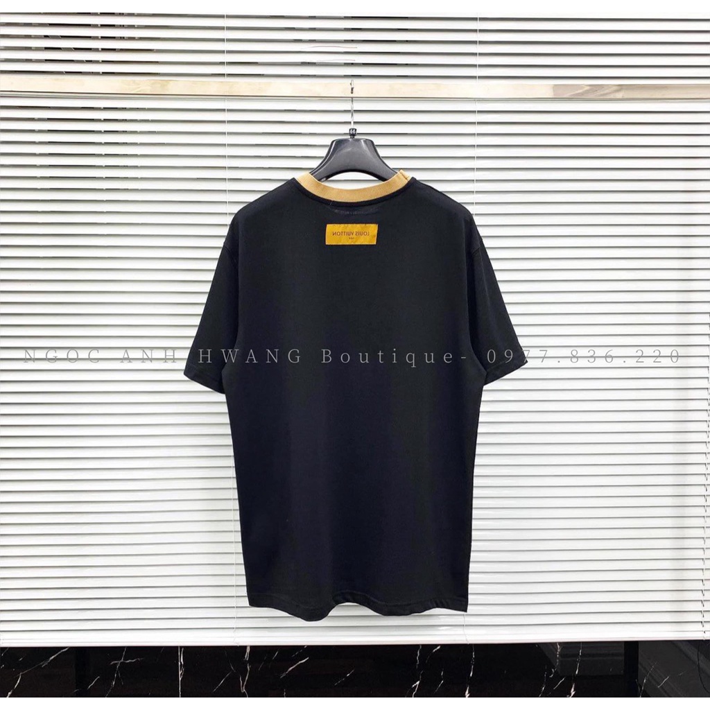 Áo thun unisex, Áo phông lé cổ LVcổ tròn chất cotton siêu mát và thấm mồ hôi