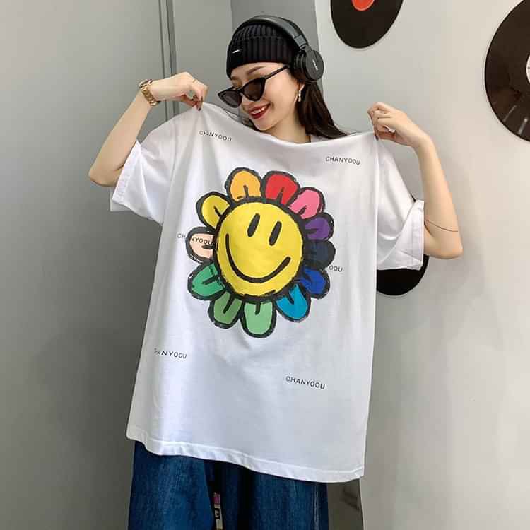 ÁO PHÔNG HOA MẶT TRỜI KAIKAKI KIKI UNISEX 2 MÀU ĐEN TRẮNG