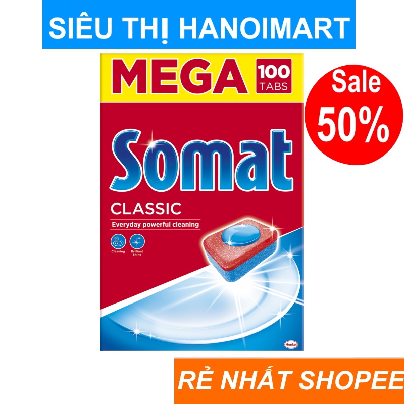 Viên rửa bát Somat 100 viên nhập khẩu đức [RẺ VÔ ĐỊCH]