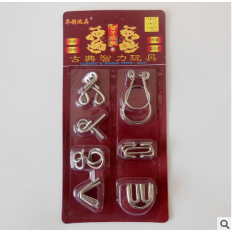 Bộ 7 Món Đồ Chơi Gỡ Rối IQ Bằng Kim Loại