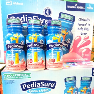 Thùng 24 chai Sữa nước Pediasure Dâu Grow Gain 237ml Mỹ
