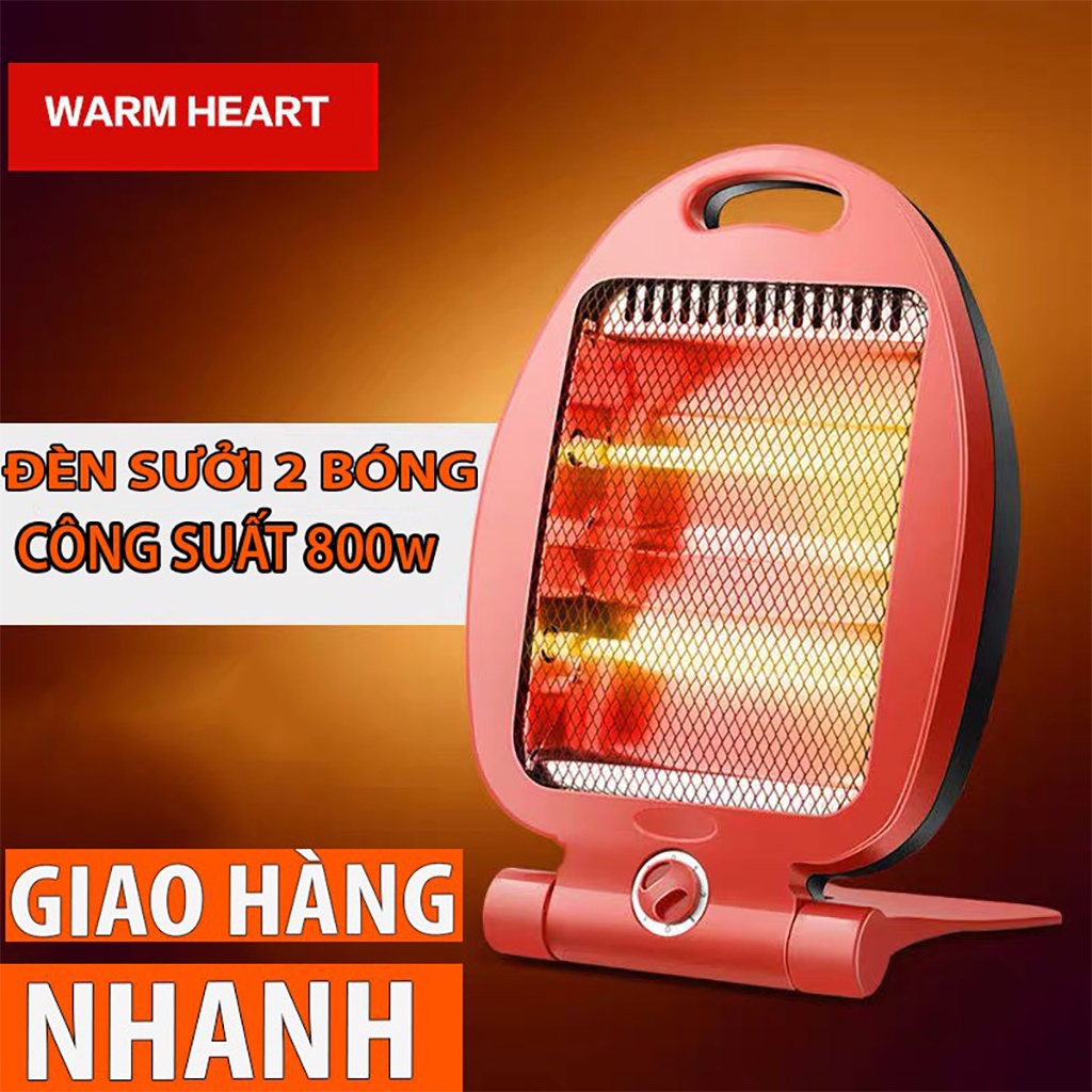 Quạt sưởi ấm - Máy sưởi hồng ngoại cao cấp 2 bóng sưởi, chống giật, chống nóng, an toàn khi sử dụng, dành cho trẻ em.