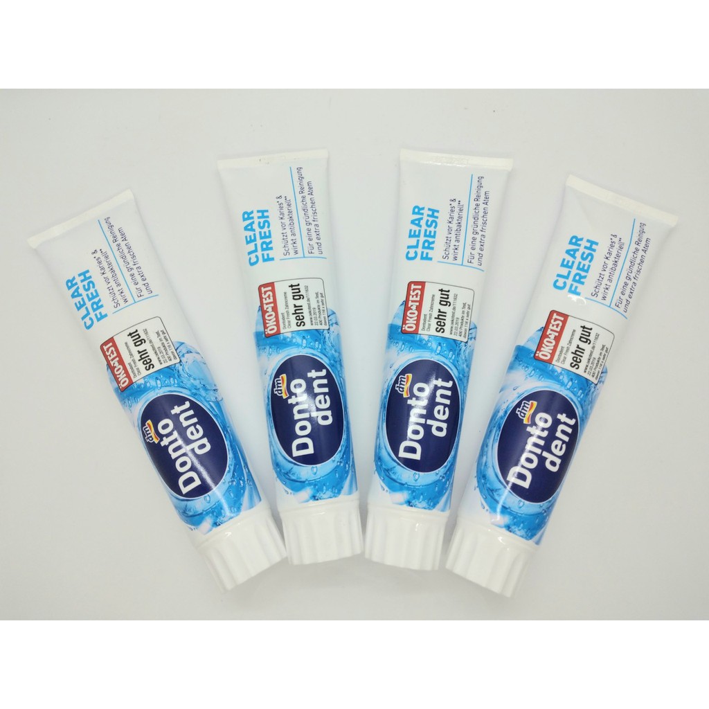[Combo 2 cây] Kem đánh răng Clear Fresh hiệu Dontodent nhập khẩu từ Đức, dung tích 125ml, tiết kiệm phí vận chuyển