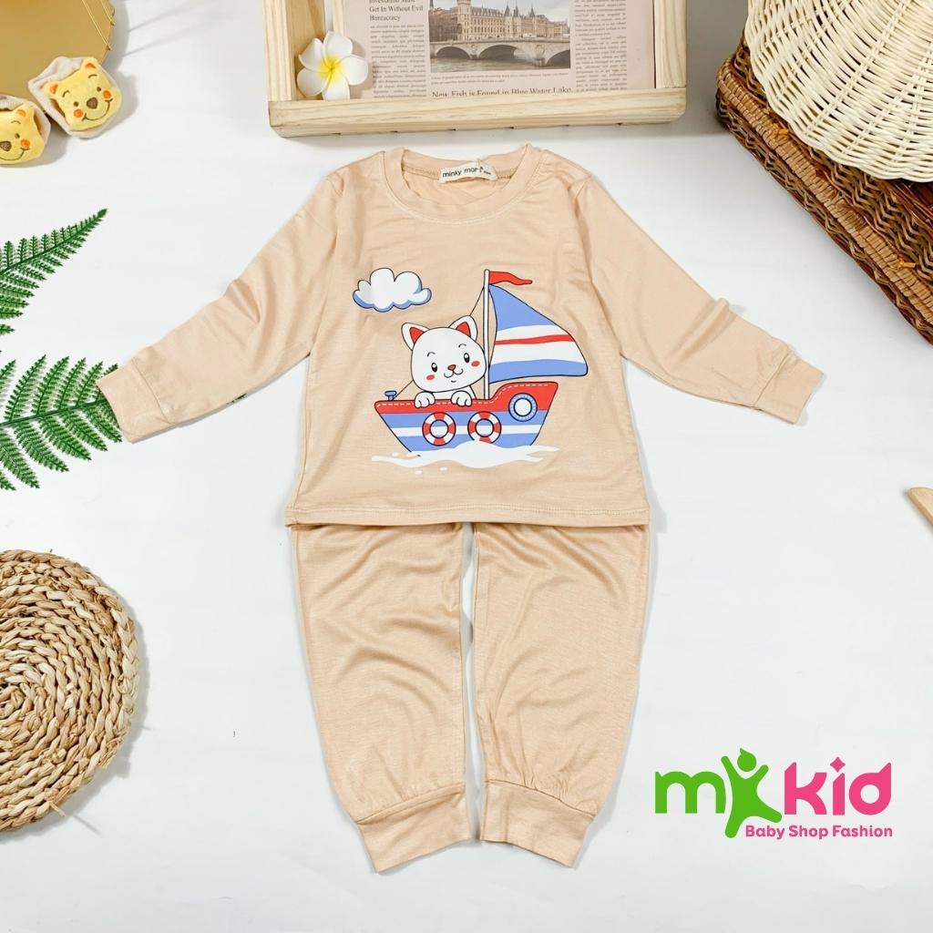 Bộ Thun Lạnh Cho Bé  Cao Cấp  Bộ Minkymom dài tay Body chổng mông mềm mịn cho bé trai bé gái