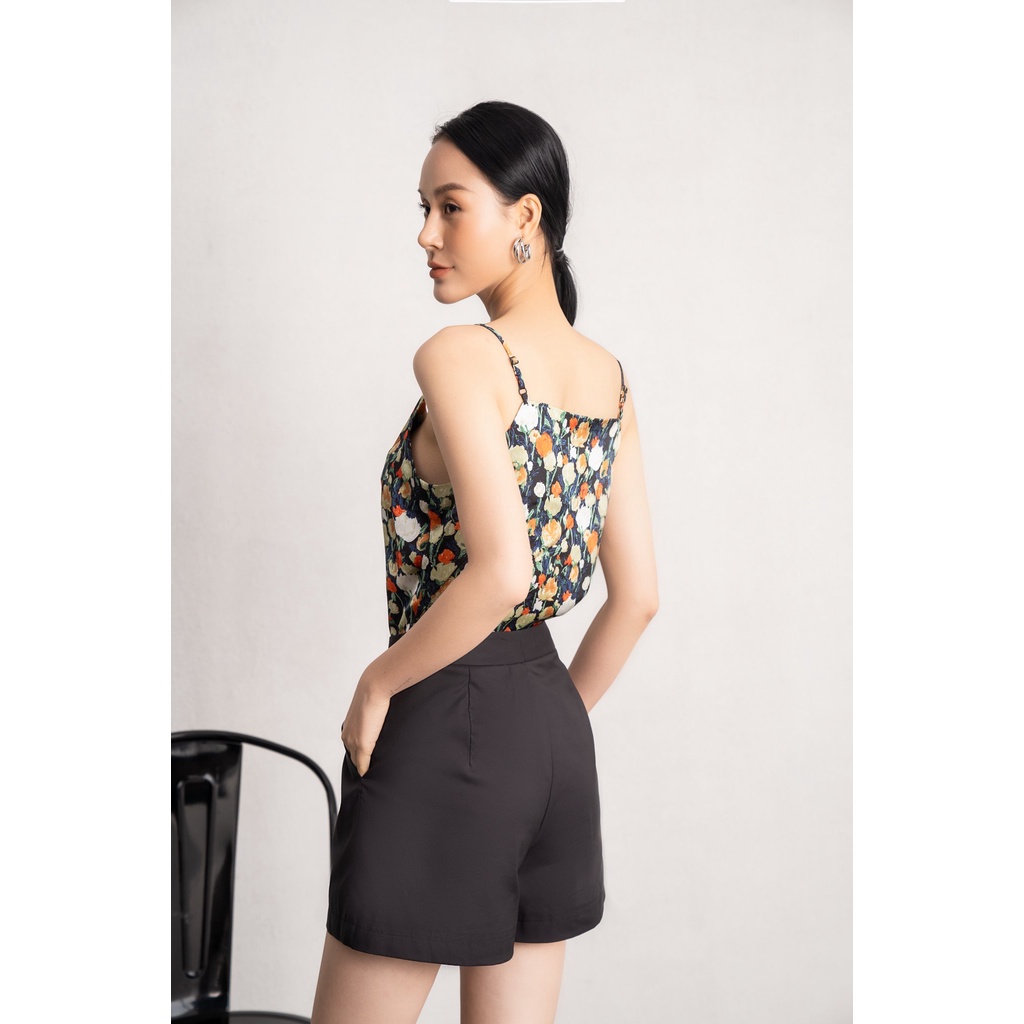 Quần short kaki nữ đen Eva de Eva 22SQSE001D