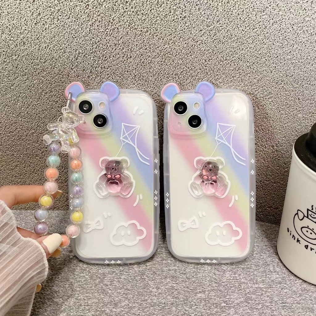 Ốp Điện Thoại Mềm Hình Gấu 3D Cho Iphone 13 pro max 12 pro max 11 pro max xs max xr x