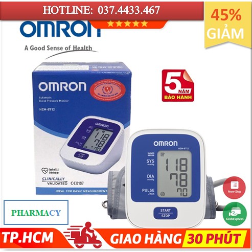 Máy Đo Huyết Áp Điện Tử Tự Động OMRON HEM - 8712 [BẢO HÀNH CHÍNH HÃNG 5 NĂM]