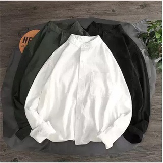 Áo sơ mi đũi xước cao cấp cổ tàu jack lane - chất liệu đũi xước cao cấp
