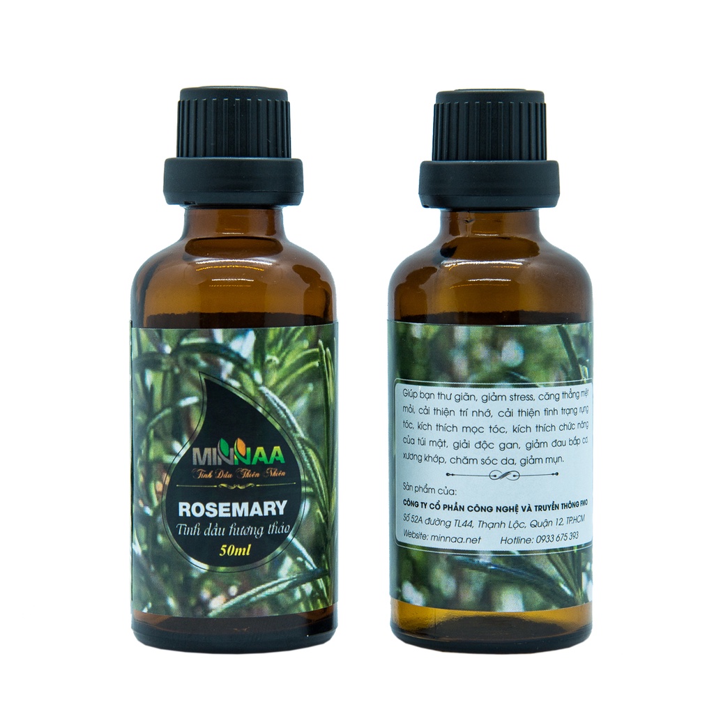 Giá kho chai lớn 50ml - Tinh dầu nguyên chất Hương Thảo thương hiệu Minnaa