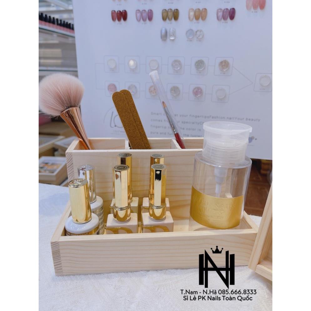 Phụ kiện nail - Khay gỗ đựng phụ kiện, cọ, khay gỗ đựng charm cao cấp có đế