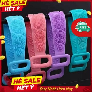 Dây Tắm Chà Lưng 2 mặt Bằng Silicone mẫu mới tiện lợi (giao màu ngẫu nhiên)