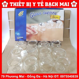 ✅ Ống Giác Hơi Thuỷ Tinh Dùng Lửa - Bộ 12 Cốc Kèm Cây Châm Lửa