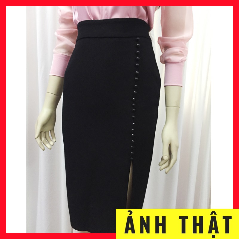 Chân váy bút chì đen💖 Vải đẹp💖Chân váy công sở xẻ trước