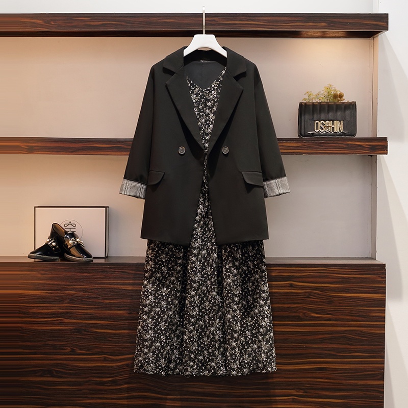 (AK016-Có video thật) Set áo blazer váy nữ hoa nhí bigsize (đủ size từ 40-85kg) | BigBuy360 - bigbuy360.vn