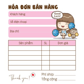 Hoá Đơn Bán Hàng Mini 1 Liên Dễ Thương - D