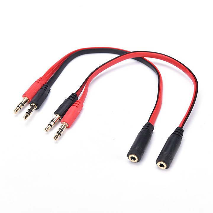 Cáp gộp âm thanh Audio và Micro 2 jack ra 1 jack cắm 3.5mm