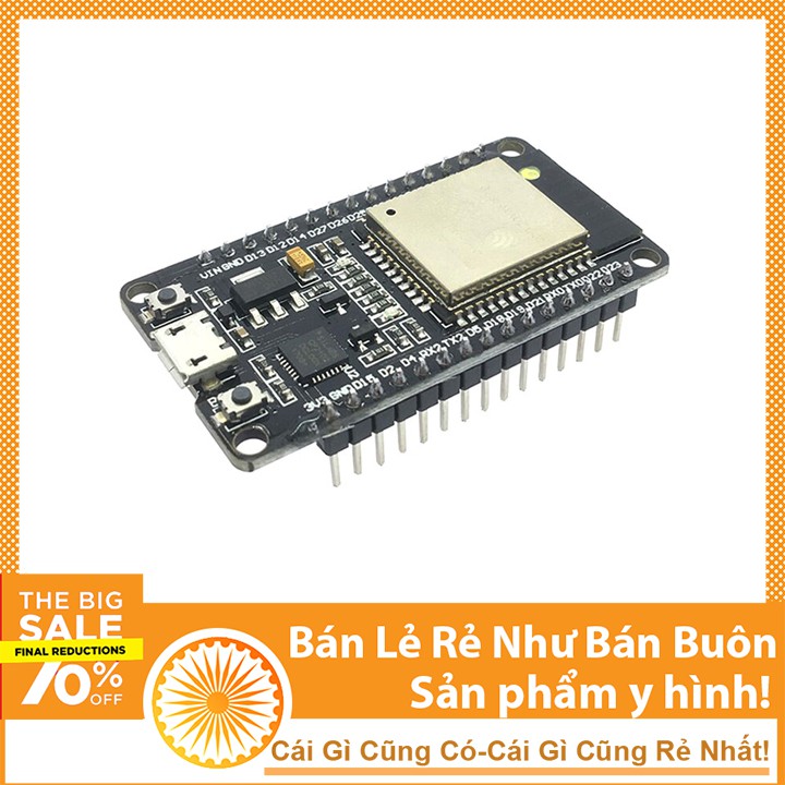 Mạch Thu Phát Wifi + Bluetooth BLE ESP32 NODEMCU NODE32 Internet Of Thing IOT Kèm Cáp