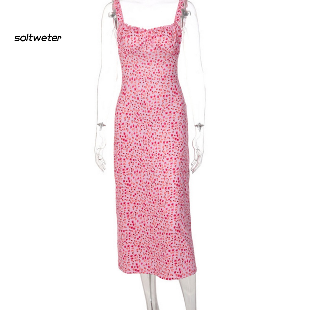 Đầm Midi Hai Dây Sát Nách Mềm Mại Dáng Dài Thời Trang Đi Tiệc Cho Nữ