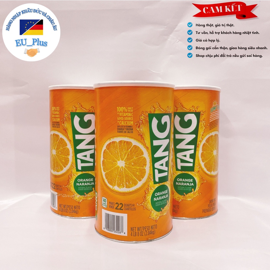 Bột pha nước cam Tang Vitamin C Orange 2.04kg - Mỹ size to hạn 2023