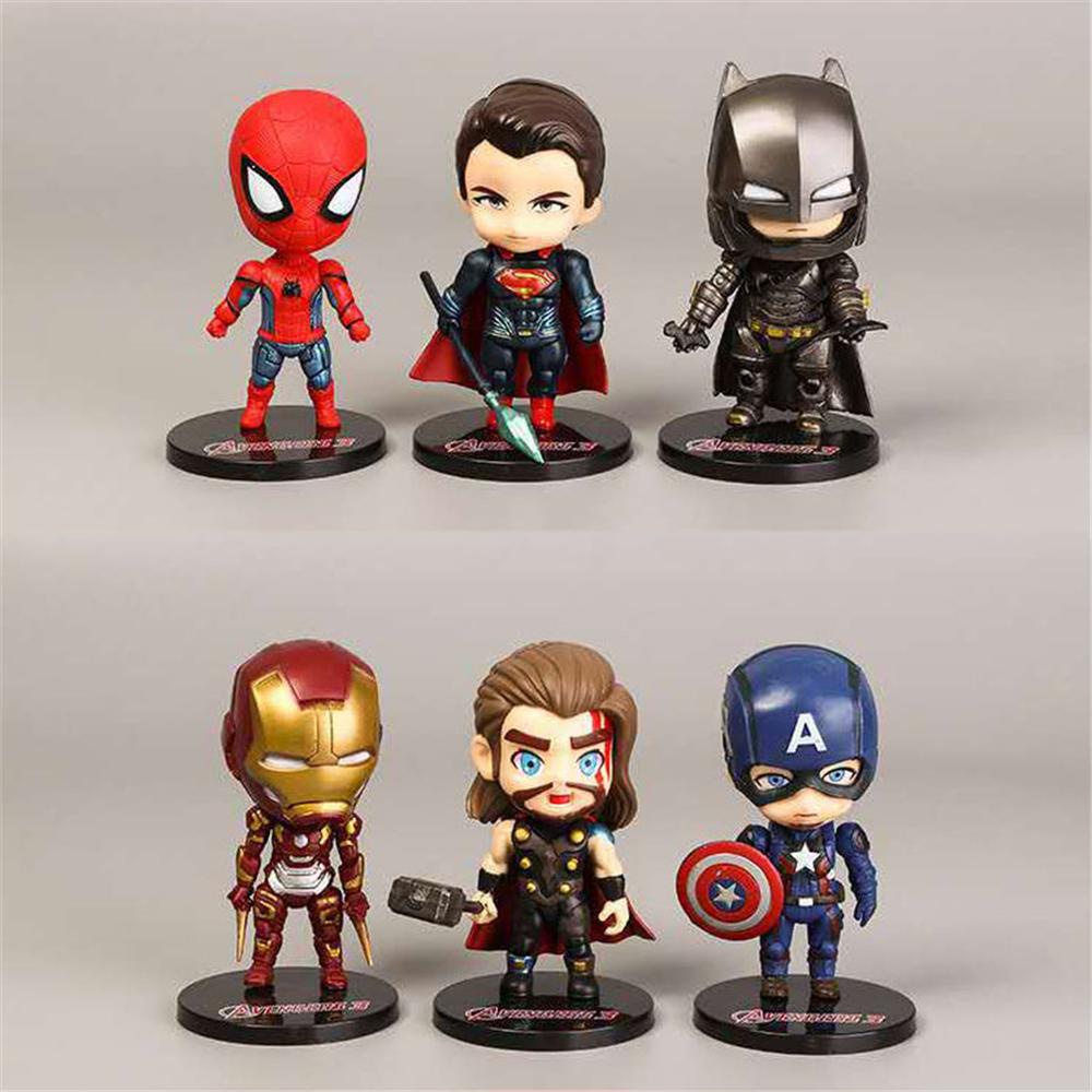 Mô Hình Nhân Vật Siêu Anh Hùng Marvel Iron Spiderman Captain America Trang Trí Bánh Kem