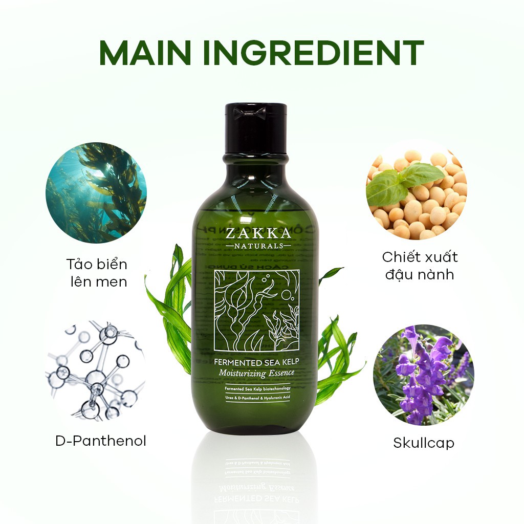 Tinh Chất Dưỡng Ẩm, Phục Hồi Da Zakka Naturals Chiết Xuất Tảo Biển Lên Men Fermented Sea Kelp Moisturizing Essence 300ml | BigBuy360 - bigbuy360.vn